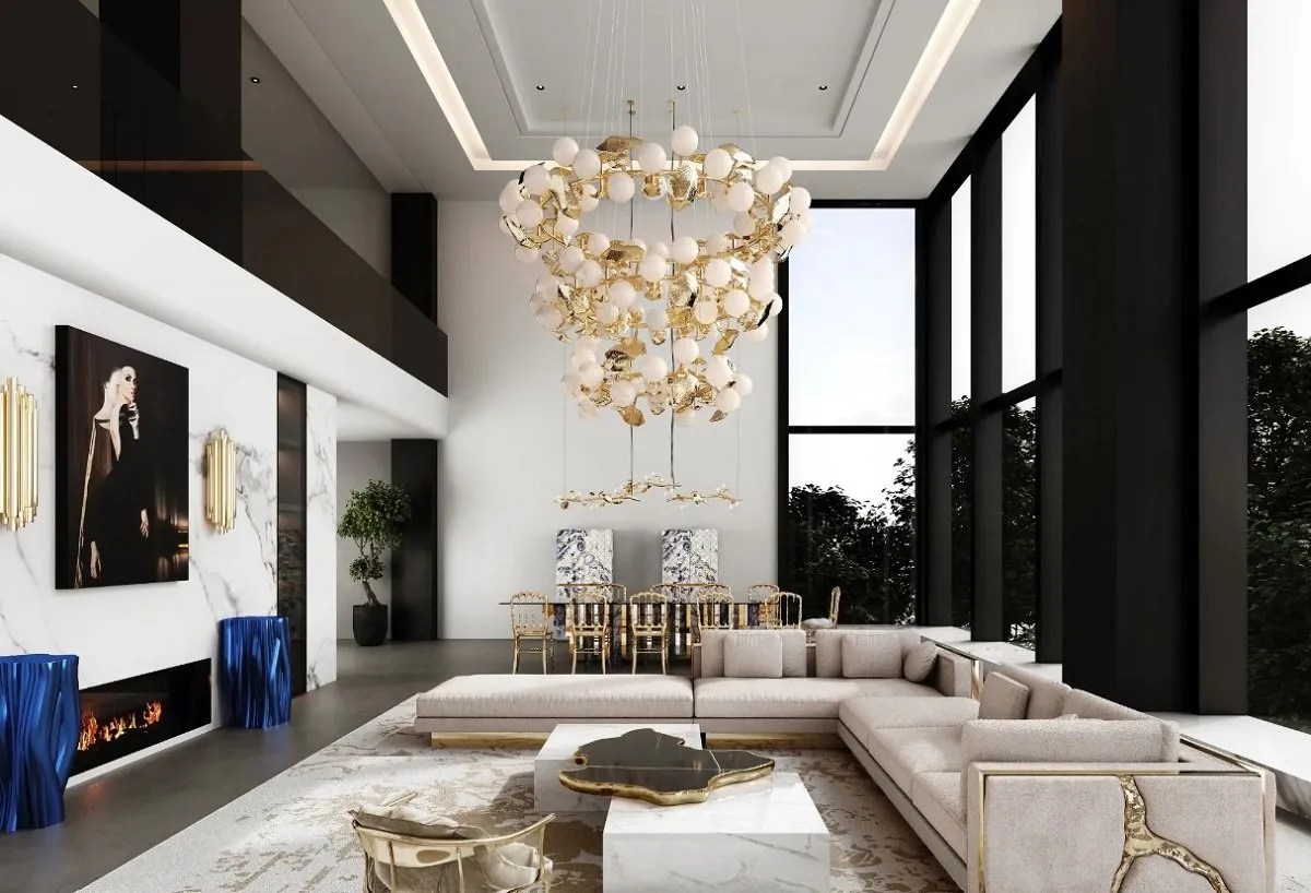 brass chandelier