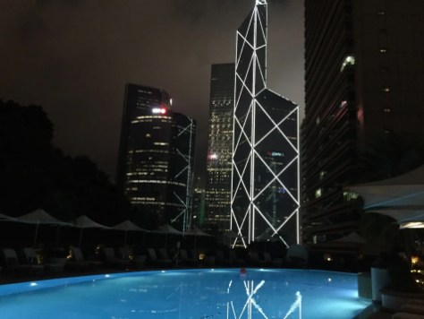 Island Shangri-La Health Club - Pool by night
