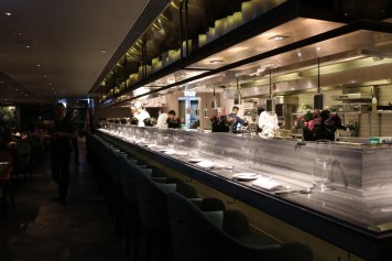 Main dining room and its open kitchen